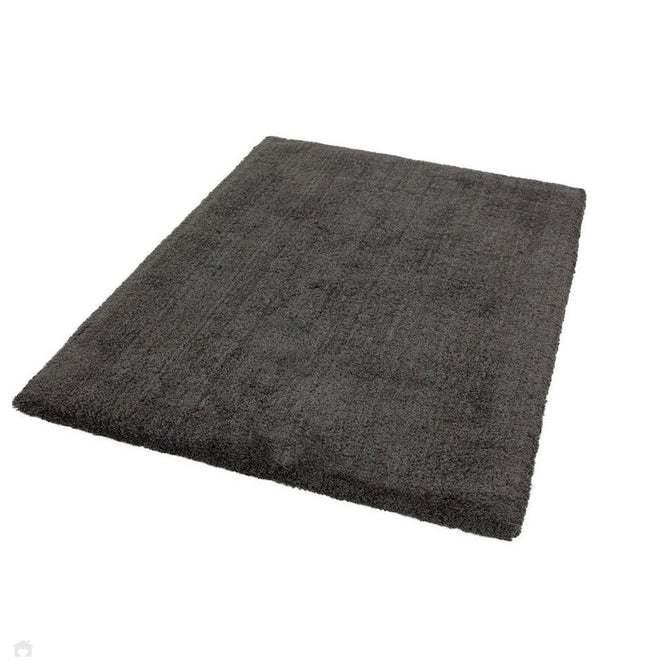 Lulu Plush Super-Soft High-Density Woven Plain Silky Polyester Mid-Height Shaggy Charcoal Grey Rug-Asiatic Carpets-Rug Love - The Most Loved Rug Store