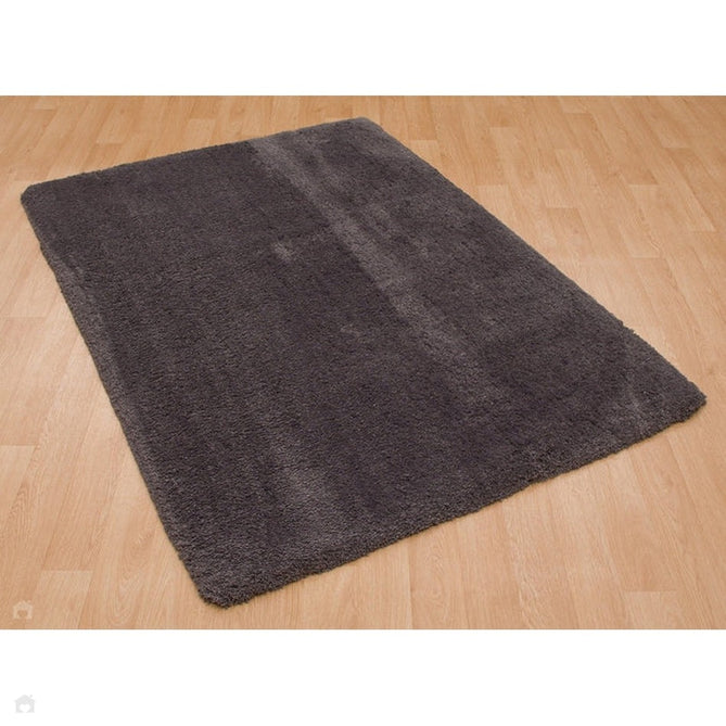 Lulu Plush Super-Soft High-Density Woven Plain Silky Polyester Mid-Height Shaggy Charcoal Grey Rug-Asiatic Carpets-Rug Love - The Most Loved Rug Store