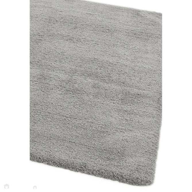 Lulu Plush Super-Soft High-Density Woven Plain Silky Polyester Mid-Height Shaggy Silver Rug-Asiatic Carpets-Rug Love - The Most Loved Rug Store
