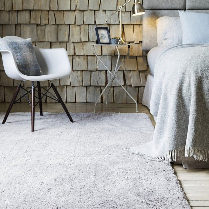 Lulu Plush Super-Soft High-Density Woven Plain Silky Polyester Mid-Height Shaggy Silver Rug-Asiatic Carpets-Rug Love - The Most Loved Rug Store