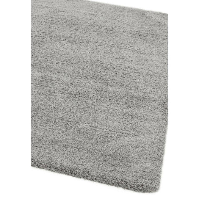 Lulu Plush Super-Soft High-Density Woven Plain Silky Polyester Mid-Height Shaggy Silver Rug-Asiatic Carpets-Rug Love - The Most Loved Rug Store