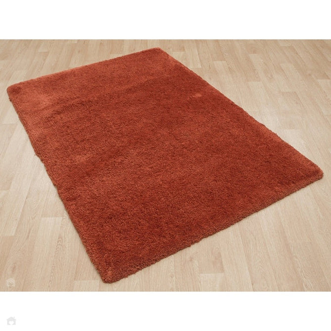 Lulu Plush Super-Soft High-Density Woven Plain Silky Polyester Mid-Height Shaggy Spice Terracotta Rug-Asiatic Carpets-Rug Love - The Most Loved Rug Store