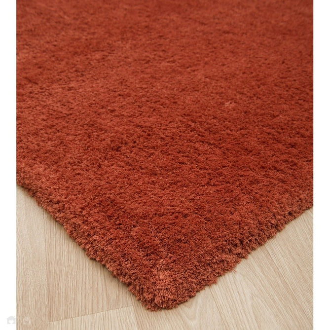 Lulu Plush Super-Soft High-Density Woven Plain Silky Polyester Mid-Height Shaggy Spice Terracotta Rug-Asiatic Carpets-Rug Love - The Most Loved Rug Store