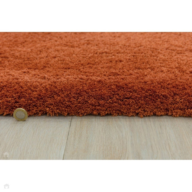 Lulu Plush Super-Soft High-Density Woven Plain Silky Polyester Mid-Height Shaggy Spice Terracotta Rug-Asiatic Carpets-Rug Love - The Most Loved Rug Store