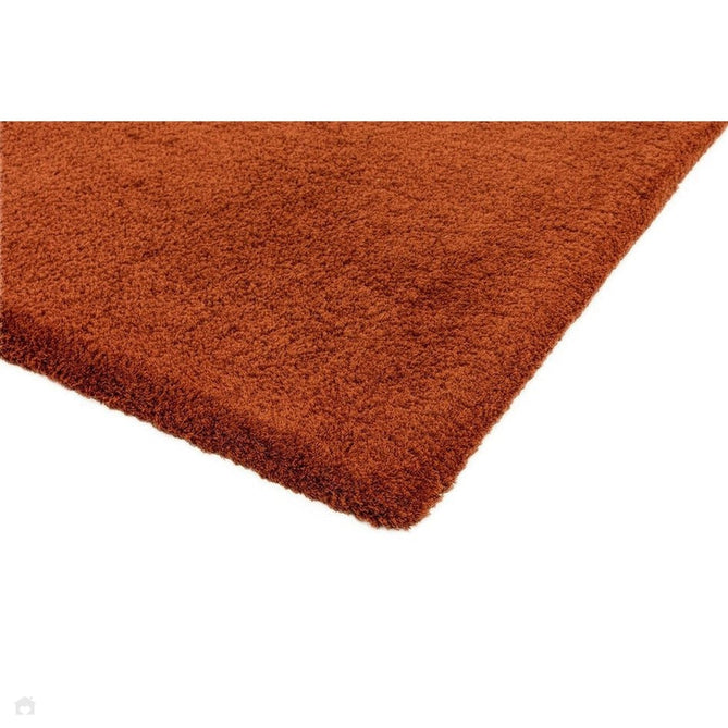 Lulu Plush Super-Soft High-Density Woven Plain Silky Polyester Mid-Height Shaggy Spice Terracotta Rug-Asiatic Carpets-Rug Love - The Most Loved Rug Store