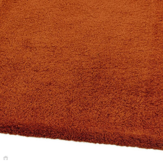 Lulu Plush Super-Soft High-Density Woven Plain Silky Polyester Mid-Height Shaggy Spice Terracotta Rug-Asiatic Carpets-Rug Love - The Most Loved Rug Store