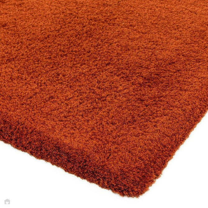 Lulu Plush Super-Soft High-Density Woven Plain Silky Polyester Mid-Height Shaggy Spice Terracotta Rug-Asiatic Carpets-Rug Love - The Most Loved Rug Store