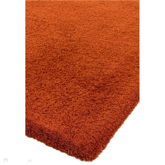 Lulu Plush Super-Soft High-Density Woven Plain Silky Polyester Mid-Height Shaggy Spice Terracotta Rug-Asiatic Carpets-Rug Love - The Most Loved Rug Store