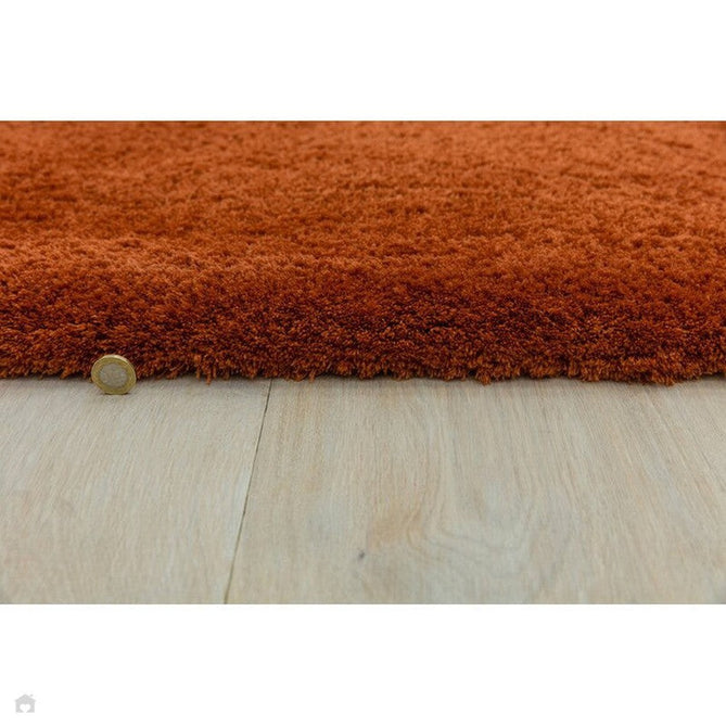 Lulu Plush Super-Soft High-Density Woven Plain Silky Polyester Mid-Height Shaggy Spice Terracotta Rug-Asiatic Carpets-Rug Love - The Most Loved Rug Store
