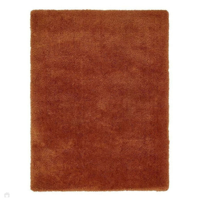 Lulu Plush Super-Soft High-Density Woven Plain Silky Polyester Mid-Height Shaggy Spice Terracotta Rug-Asiatic Carpets-Rug Love - The Most Loved Rug Store