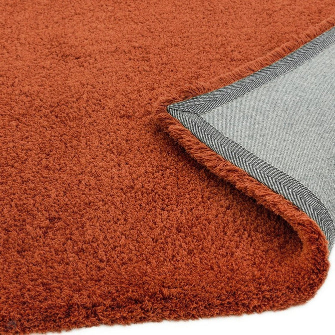Lulu Plush Super-Soft High-Density Woven Plain Silky Polyester Mid-Height Shaggy Spice Terracotta Rug-Asiatic Carpets-Rug Love - The Most Loved Rug Store