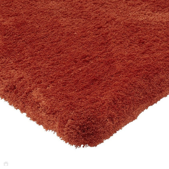 Lulu Plush Super-Soft High-Density Woven Plain Silky Polyester Mid-Height Shaggy Spice Terracotta Rug-Asiatic Carpets-Rug Love - The Most Loved Rug Store