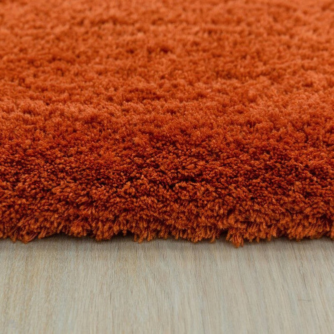 Lulu Plush Super-Soft High-Density Woven Plain Silky Polyester Mid-Height Shaggy Spice Terracotta Rug-Asiatic Carpets-Rug Love - The Most Loved Rug Store