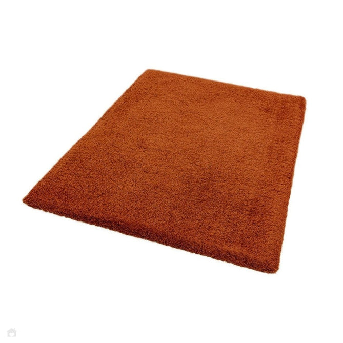 Lulu Plush Super-Soft High-Density Woven Plain Silky Polyester Mid-Height Shaggy Spice Terracotta Rug-Asiatic Carpets-Rug Love - The Most Loved Rug Store