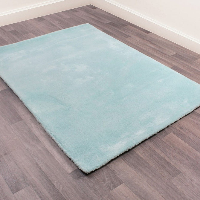 Lulu Plush Super-Soft High-Density Woven Plain Silky Polyester Shaggy Duck Egg Blue Rug-Asiatic Carpets-Rug Love - The Most Loved Rug Store