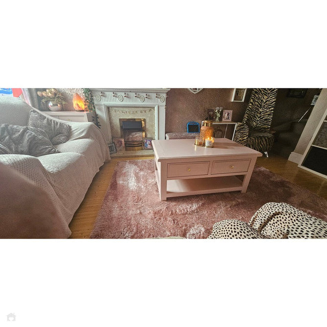 Lux Plain Plush Super-Soft Silky Shimmer Polyester Shaggy Blush Rug-Think Rugs-Rug Love - The Most Loved Rug Store