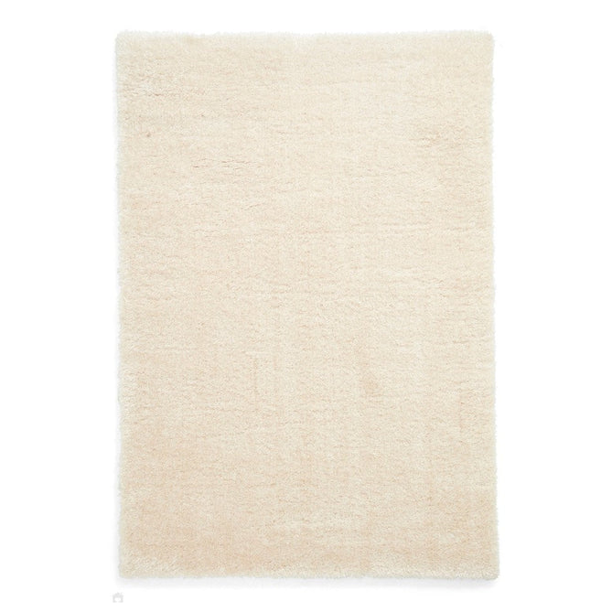 Lux Plain Plush Super-Soft Silky Shimmer Polyester Shaggy Cream Rug-Think Rugs-Rug Love - The Most Loved Rug Store