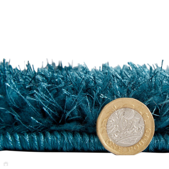 Lux Plain Plush Super-Soft Silky Shimmer Polyester Shaggy Dark Green Rug-Think Rugs-Rug Love - The Most Loved Rug Store