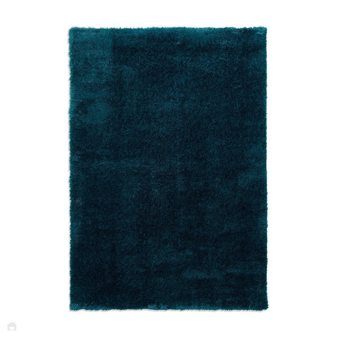 Lux Plain Plush Super-Soft Silky Shimmer Polyester Shaggy Dark Green Rug-Think Rugs-Rug Love - The Most Loved Rug Store