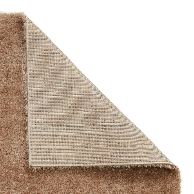 Lux Plain Plush Super-Soft Silky Shimmer Polyester Shaggy Walnut Beige/Brown Rug-Think Rugs-Rug Love - The Most Loved Rug Store