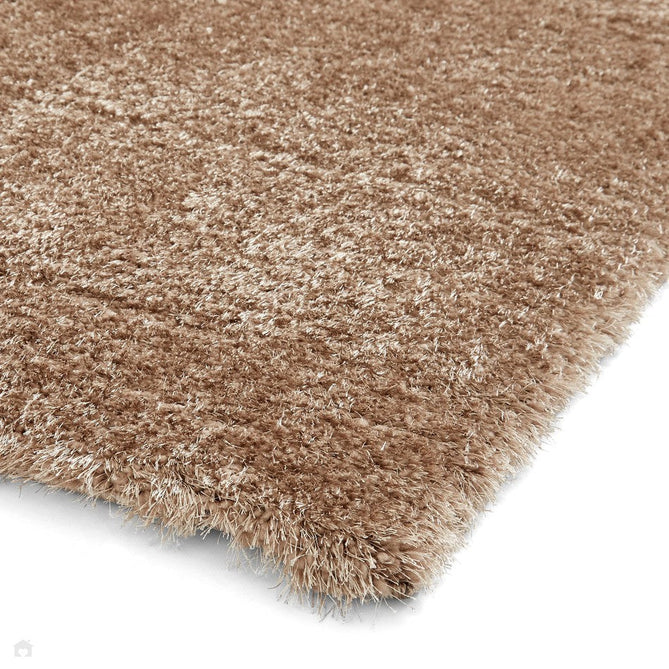 Lux Plain Plush Super-Soft Silky Shimmer Polyester Shaggy Walnut Beige/Brown Rug-Think Rugs-Rug Love - The Most Loved Rug Store