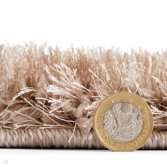 Lux Plain Plush Super-Soft Silky Shimmer Polyester Shaggy Walnut Beige/Brown Rug-Think Rugs-Rug Love - The Most Loved Rug Store