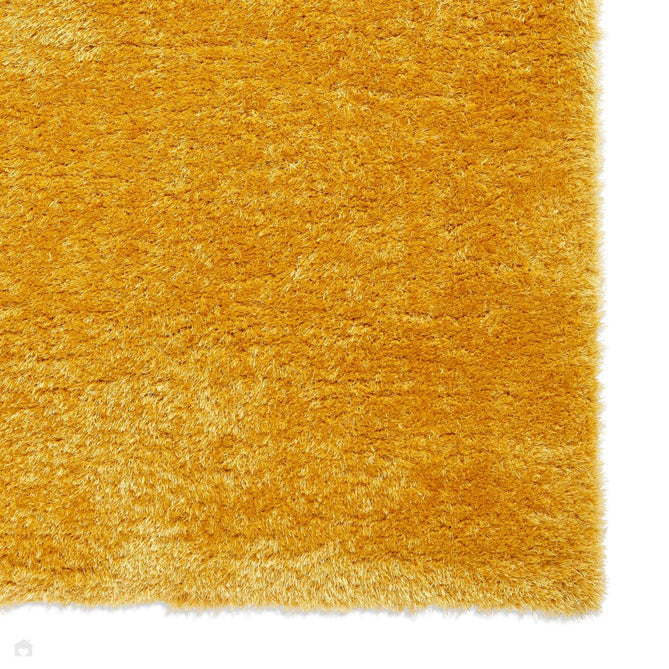 Lux Plain Plush Super-Soft Silky Shimmer Polyester Shaggy Yellow Rug-Think Rugs-Rug Love - The Most Loved Rug Store