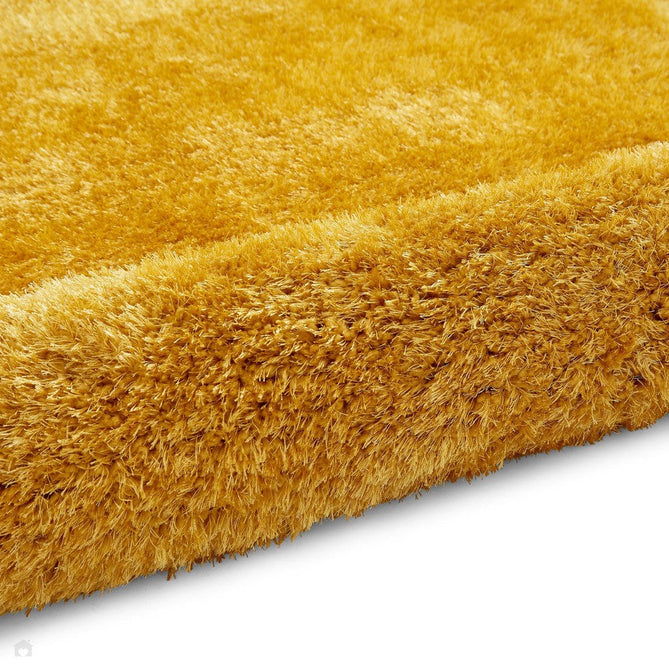 Lux Plain Plush Super-Soft Silky Shimmer Polyester Shaggy Yellow Rug-Think Rugs-Rug Love - The Most Loved Rug Store