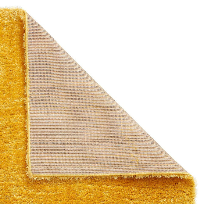 Lux Plain Plush Super-Soft Silky Shimmer Polyester Shaggy Yellow Rug-Think Rugs-Rug Love - The Most Loved Rug Store