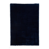 Lux Plush Super-Soft Plain Polyester Shaggy Navy Blue Rug