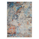Lux Washable LUX01 Modern Abstract Distressed Soft-Touch Faux Fur Polyester Flat-Pile Light Multicolour Rug