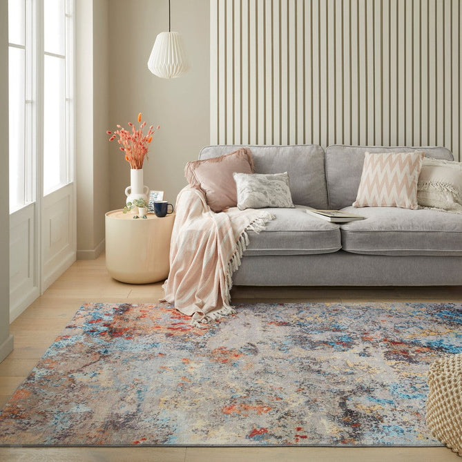 Lux Washable LUX01 Modern Abstract Distressed Soft-Touch Silky Smooth Faux Rabbit Fur Polyester Short Pile Light Multicolour Rug-Concept Looms-Rug Love - The Most Loved Rug Store