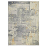 Lux Washable LUX02 Modern Abstract Distressed Soft-Touch Faux Fur Polyester Flat-Pile Light Grey Rug