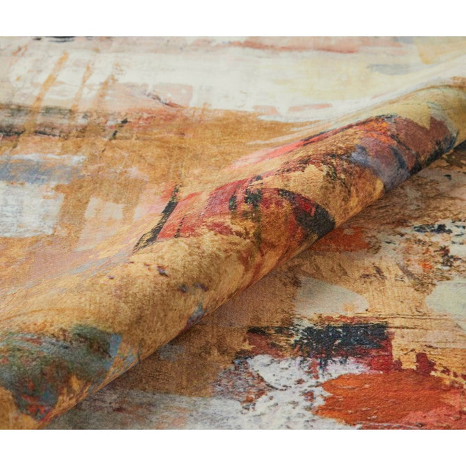 Lux Washable LUX03 Modern Abstract Distressed Soft-Touch Silky Smooth Faux Rabbit Fur Polyester Short Pile Beige/Multicolour Rug-Concept Looms-Rug Love - The Most Loved Rug Store