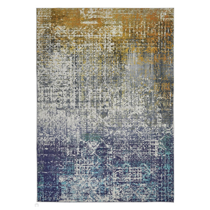 Lux Washable LUX06 Modern Abstract Distressed Soft-Touch Silky Smooth Faux Rabbit Fur Polyester Short Pile Blue/Copper Rug-Concept Looms-Rug Love - The Most Loved Rug Store