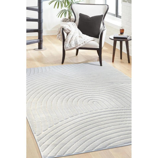 Malmo Curves White In-Outdoor Rug