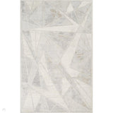 Mabel Gem MBL02 Modern Distressed  Faceted Geometric Soft Hi-Lo Textured Cut Pile Polyblend Stone Grey/Ivory/Warm Taupe/Soft Silver/Muted Beige Rug