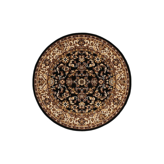 Maestro Beluchi Black Round Rug-Melrose-Rug Love - The Most Loved Rug Store