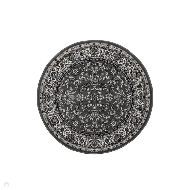 Maestro Beluchi Dark Grey Round Rug-Melrose-Rug Love - The Most Loved Rug Store