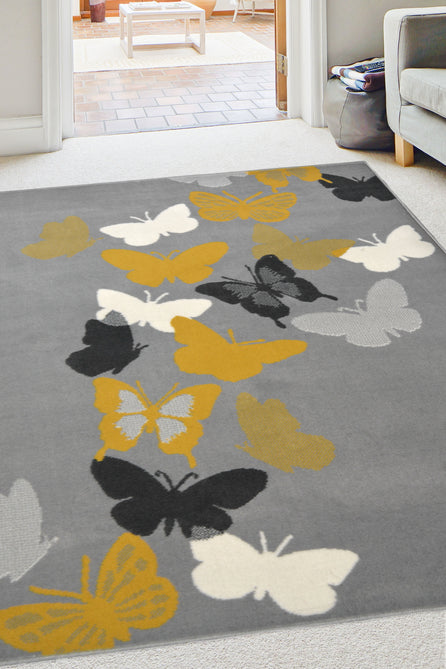 Maestro Butterfly Grey/Ochre Rug-Melrose-Rug Love - The Most Loved Rug Store