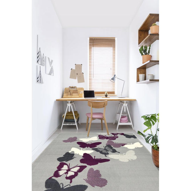 Maestro Butterfly Grey/Purple Rug-Melrose-Rug Love - The Most Loved Rug Store
