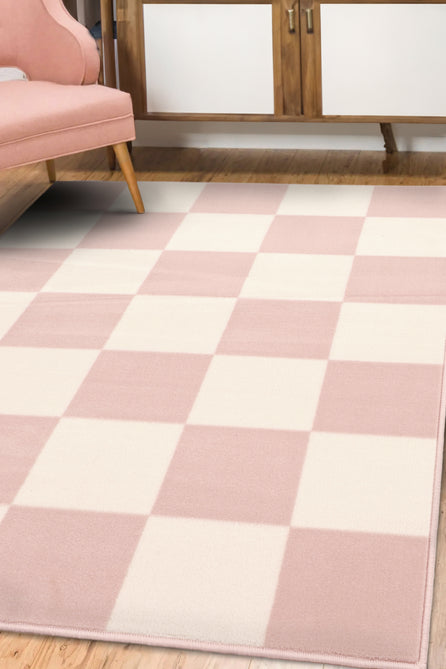 Maestro Chequers Blush Rug-Melrose-Rug Love - The Most Loved Rug Store