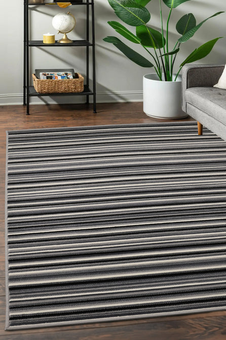 Maestro Fine Stripe Grey Rug-Melrose-Rug Love - The Most Loved Rug Store