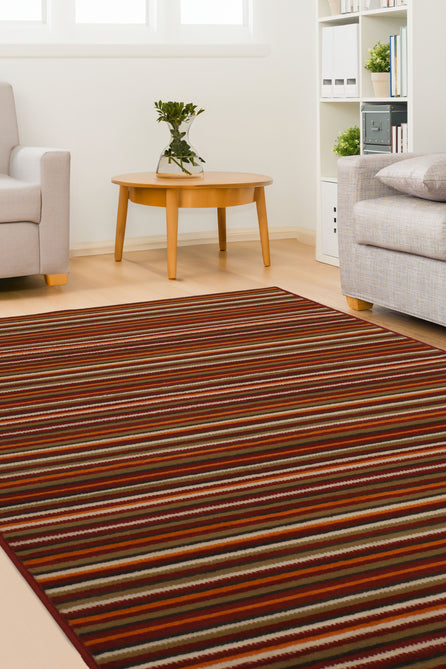 Maestro Fine Stripe Red Rug-Melrose-Rug Love - The Most Loved Rug Store