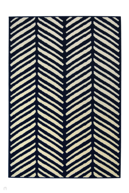 Maestro Herringbone Navy Runner-Melrose-Rug Love - The Most Loved Rug Store