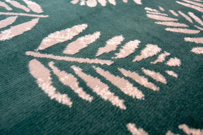 Maestro Leaf Stamp Green Rug-Melrose-Rug Love - The Most Loved Rug Store