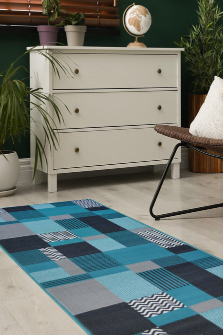 Maestro Montreal Teal Runner-Melrose-Rug Love - The Most Loved Rug Store