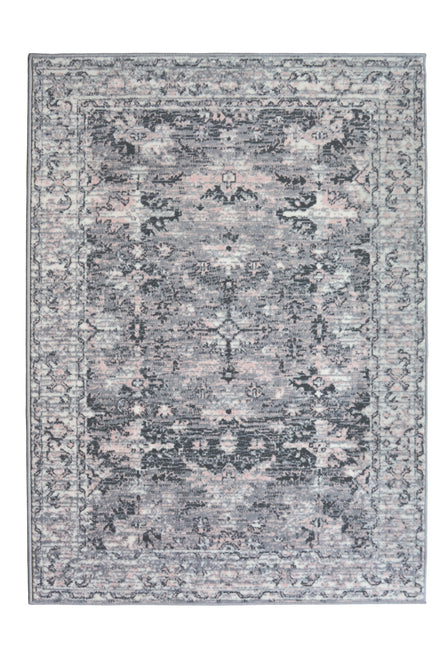 Maestro New Trad Grey/Pink Round Rug-Melrose-Rug Love - The Most Loved Rug Store