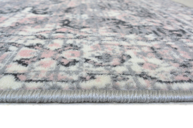 Maestro New Trad Grey/Pink Round Rug-Melrose-Rug Love - The Most Loved Rug Store