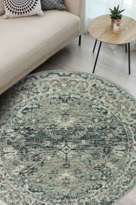 Maestro New Trad Sage Round Rug-Melrose-Rug Love - The Most Loved Rug Store